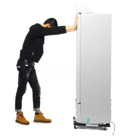 4 Foot Wheel Adjustable Washing Machine Base Refrigerator Holder Round Tube Type Bracket Stand