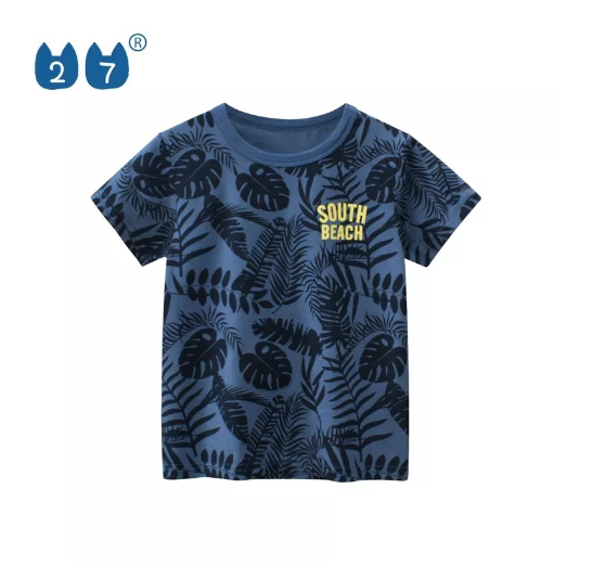 27Kids Quality Summer Clothing Kids Shirt Cotton Plane Fish Animals Dino Fashion Casual Boy Toddler D3