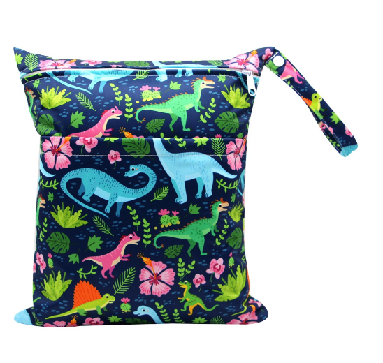 Diaper Wet Dry Bags Duble Zipper Printed Portable Waterproof Dag Storage Bag Swimwear Bag  30x36cm