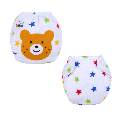 Newborn Baby Cartoon Adjustable Washable Cloth Diapers Pants(Insert sold separately)