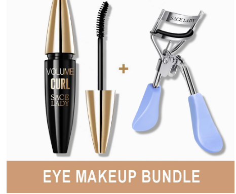 SACE LADY Waterproof Mascara Eyelash Curler + Black Thick Lengthening Eye Curling Makeup Set Cosmetic