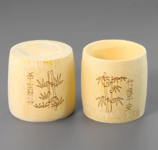 Natural Bamboo Wooden Laser Carving Bamboo Forest Cups Craft Outdoor Camping Wine Glass Pen Hol Z
