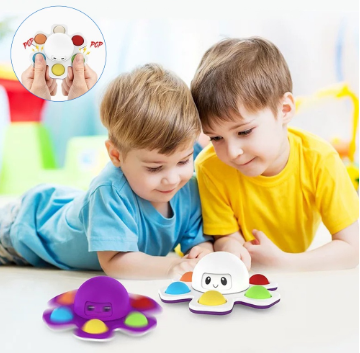 Octopus Pop it Toy Baby Rotating Fidget Toy Table Animal Finger Spinning Educational Toy