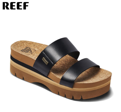 Reef Cushion Vista Hi 2.5 Black Womens Sandals