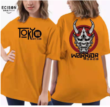 TOKYO WARRIOR Print T-shirt Men's Cotton T-shirt Casual Unisex T-shirt Men's