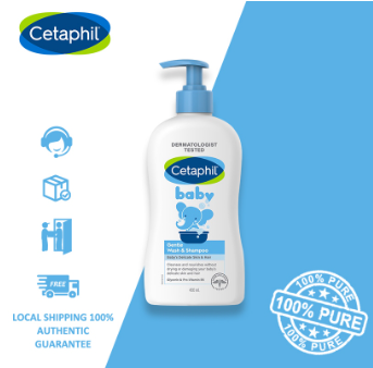 Cetaphil Baby Wash & Shampoo For Hair & Body For Baby Delicate Skin Care(400ml)Gentle Caring Formula