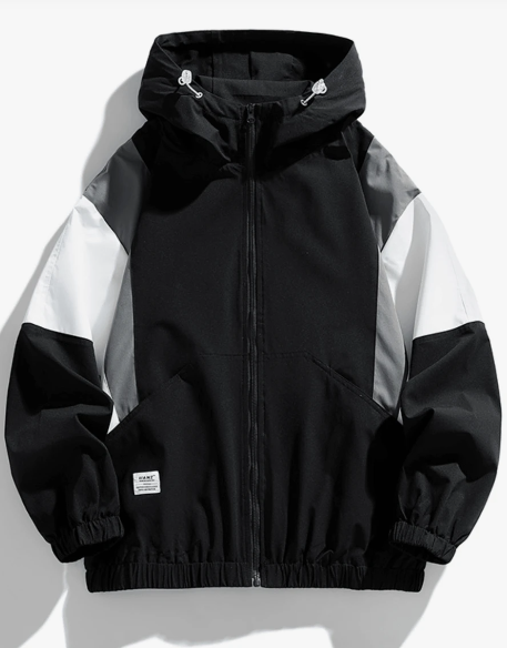 Women Sports Jacket Color Block Windbreaker Windproof Casual Coat