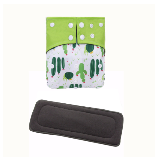 Cloth Diaper 1 Set With Bamboo Charcoal Inserts In Stocks D33