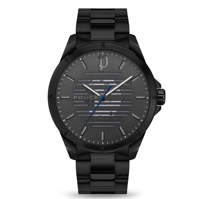 Police Barwara Black Stainless Steel Analog Quartz Watch For Men PPEWJG2204505