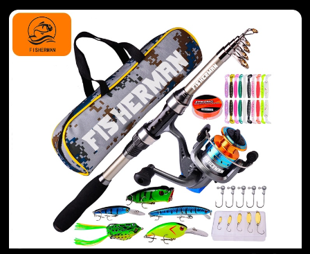 Fisherman 1.8m Fishing Rod And Reel Combo Kit Spinning Rods Line