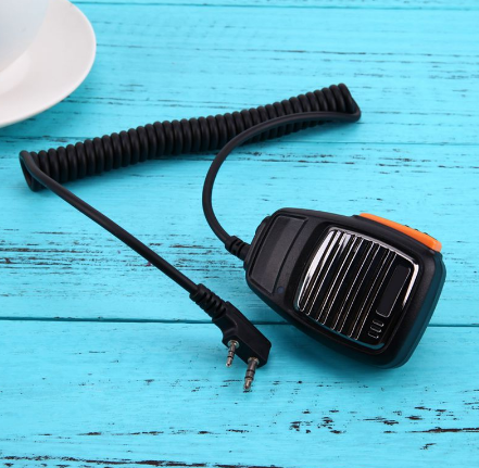 2 Pin PTT Handheld Speaker Mic For Baofeng Kenwood TYT Radios Walkie-Talkie Ear