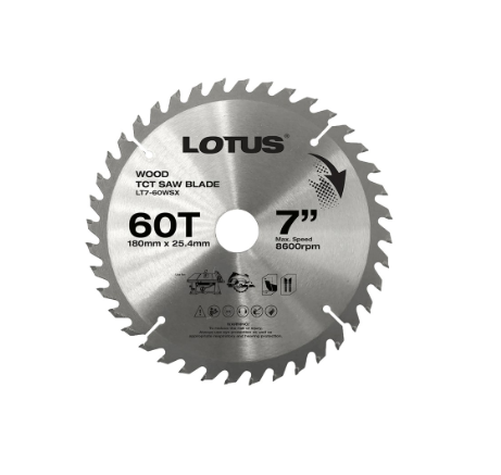 Lotus TCT Saw Blade7" 60T (WOOD) LT7-60WSX - Cutting Tools