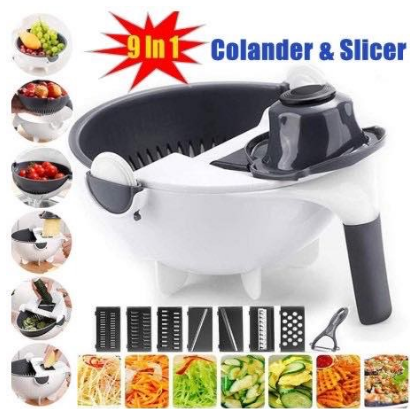 ENC Multifunction Vegetable Cutter with Drain Basket Vegetables Chopper Slicer Grater Kitchen Tools