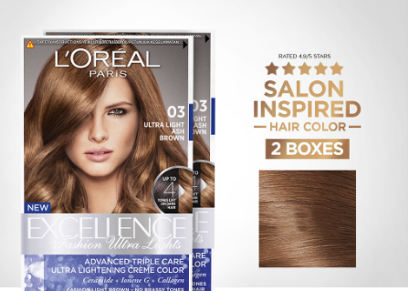 LOreal Paris Excellence Ash For All Haircolor Set of 2 in 03 Ash Brown - Hair Dye Permanent