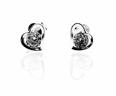 Unisilver 925 Sterling Silver Deform Heart Earring Studs
