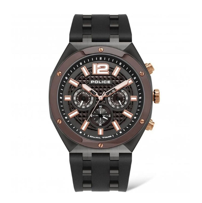 Police Kediri Gray Rubber Analog Quartz Watch For Men PPL.15995JSUBN/61P