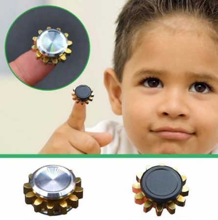 PRESTON Adult Gift Metal Gear Gyroscope Stress Relief Sliver Black Gyroscope Fidget Spinner Fingertip Spinner Spinning Top Spinning Toy Flip