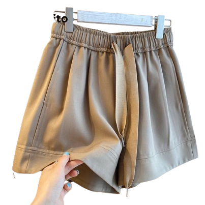 Lovito Women Lace Up Shorts LNE21061 (Khaki)