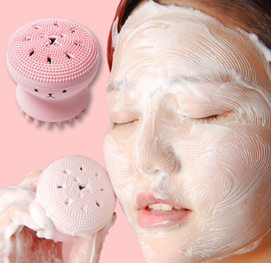 Reuseable Silicone Face Cleansing Brush Small Octopus Wash Brush Pore Cleaner Exfoliator Face Scrub Washing Brush Skin Care