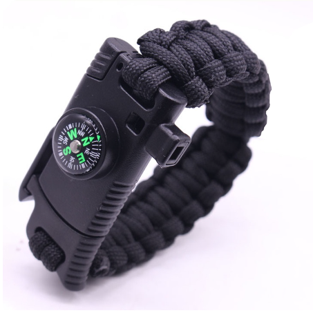 Outdoor Bracelet With Hawkbill Compass And Whistle Equipment