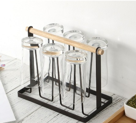 Kitchen Utensils Wrought Iron Cup Holder Creative Household Drain Cup Shelf