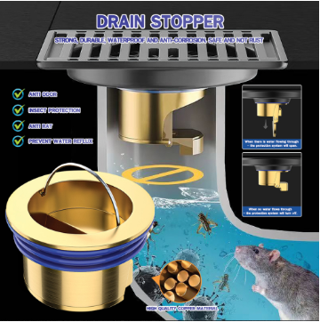 Floor Drain Core Deodorant Anti Insect Copper Water Drainer Cover Anti-Clogging Backflow Preventer
