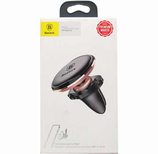 Baseus Car Mount Holder Magnetic Air Vent with Cable Clip SUGX-AOV (Black & Gold)