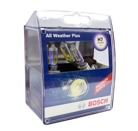 Bosch H7 All Weather Plus (SET of 2) 55W 12V Halogen Bulb 2800k PX26d Headlight 55 watts Fog Light