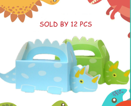 12pcs Kid's Cookies Candy Box Dinosaur Theme Party Baby Shower Festival Celebration(6.3x3.15x1.6inch