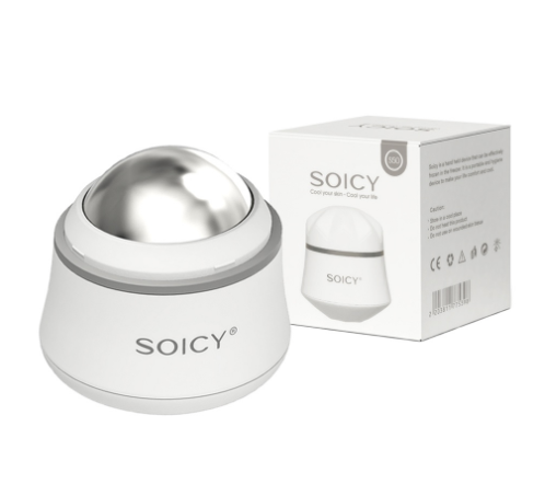 Rotation Stainless Steel Ice Roller For Face With Case Cold Massage Ball Facial Roller for Pain Relief Tighten Skin