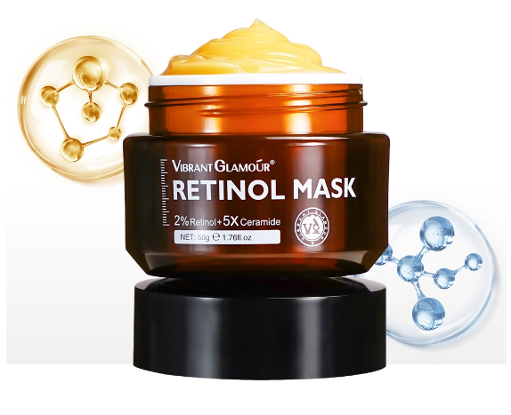 VIBRANT GLAMOUR 2% Retinol Gel Mask+5X Ceramide Whitening Anti-aging Repair Skin Barrier Facial Mask Hydrating Skin Glowing