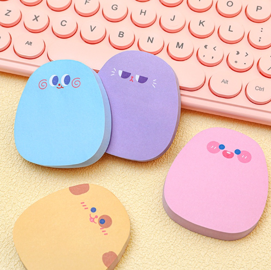Expression Sticky Notes Egg Shape 5.8*6.5cm 60Sheets Memo Pads School Office Supplies