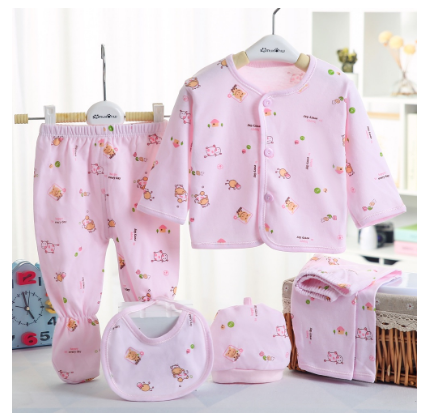 5pcs newborn set clothes for receiving newborn and infants with soft and breathable fabric