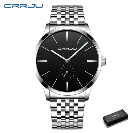 CRRJU men's watch casual fashion simple design quartz movement business style sports waterproof 2166 M06