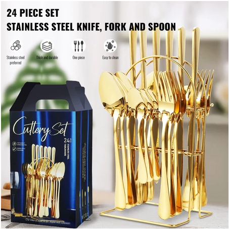 Stainless steel Cutlery Set Coffee Spoon Fork Set Dinner Knife Western Steak Cutlery Box