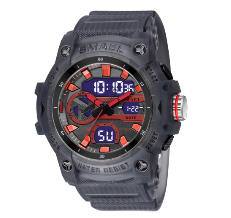 SMAEL Sports Outdoor Men's Watches Dual Display Analog Digital Wrist Watches LED Alarm Stopwatch Waterproof Tactical Male Clock 005