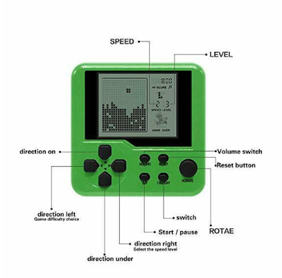 Classic Tetris Handheld Game Player Portable Mini Childhood Games Console Gifts