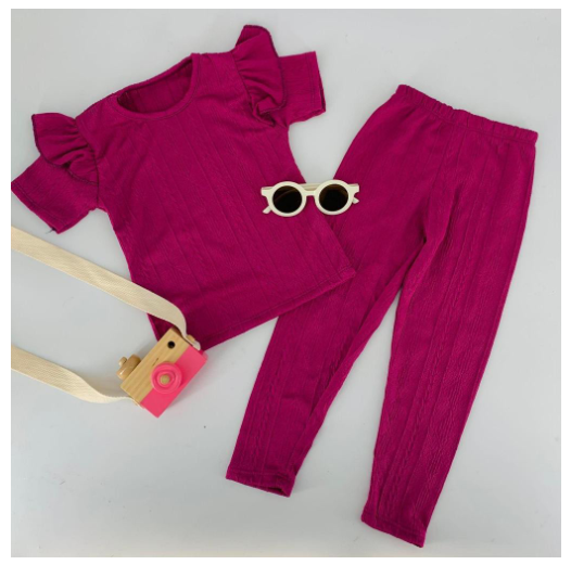 Gwen Kids Ruffle Sleeve Tee and Leggings Terno for Girls D23