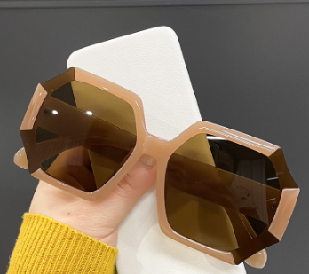 Unique Polygonal Square Sunglasses Brand Designer Gradient Lenses For Woman Classic Retro Vintage Big Shades Lady