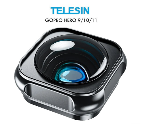 TELESIN Max Lens Mod Ultra-Wide Angle Lens Replacement GoPro Hero 11, 10, 9, Mini Cameras GP-LEN-001