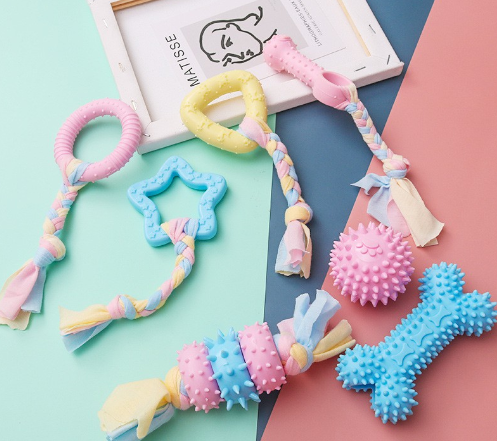 Dog Toy Chew Toys Clean Teeth Pet Toys Puppy Cats Chew Toys For Dogs Resistant To Bite Bone Molar Thorn Pet Accoseries