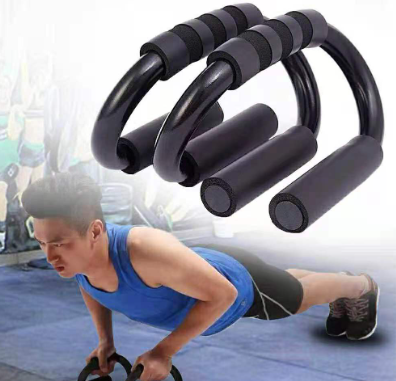 1 Pair Chest Press Foam Handles S Shape Body Gym Training Exercise Fitness Sports Home Push Up Bar