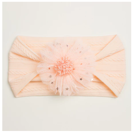 1Pcs Baby Candy Color Flower Seamless Wide Headscarf Baby Nylon Headband Cute Princess Accessories Soft Comfortable HS19