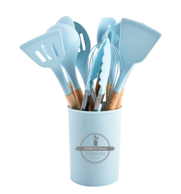 KIRA silicone kitchen utensils set 12 pcs Non-stick Silicone Cooking Utensils Spatula Set Heat Resistant 446°