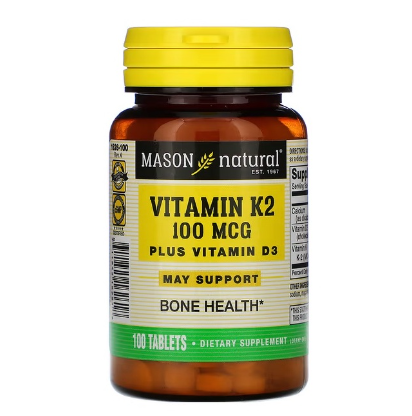 Mason Natural Vitamin K2 Plus Vitamin D3 100 Mcg (100 Tablets)