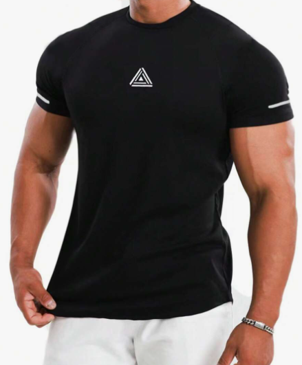 Manfinity Fitness Men Geo Print Sports Tee Workout Tops