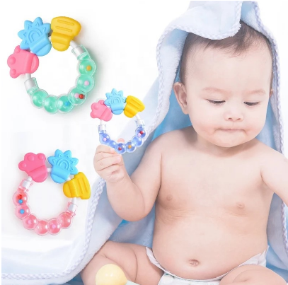 IBaby Baby Rattles Teether Toy Silicone Teeth Biting BPA Free