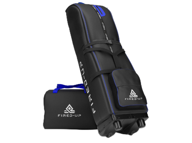 Golf Travel Bag for Airlines with Wheels - 1680D Heavy Duty Case with Storage Integrated Padlock & Ergonomic Handle - Foldable Golf Club Bag for Air Travel