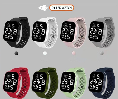 Students Silicone Band Astronauts LED Digital Watches Sports Watch