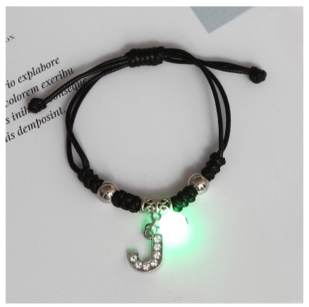 Luminous Couple Bracelet 26 English Letters Crystal Friendship Bracelet Women Men Jewelry Glow in the Dark J